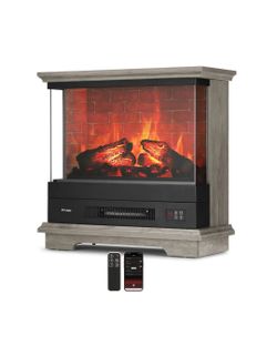 TURBRO Firelake FL27-GW Electric Fireplace Heater With Mantel – Open Box