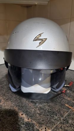 SCORPION EXO 100 Motorcycle Helmet Size L Open Face Half Helmet DOT Visor