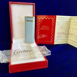 Vintage Oval Cartier Lighter 99.9% New Condition Works 1 Year Warranty 