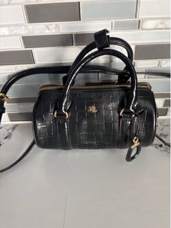Ralph Lauren croc embossed mini barrel bag