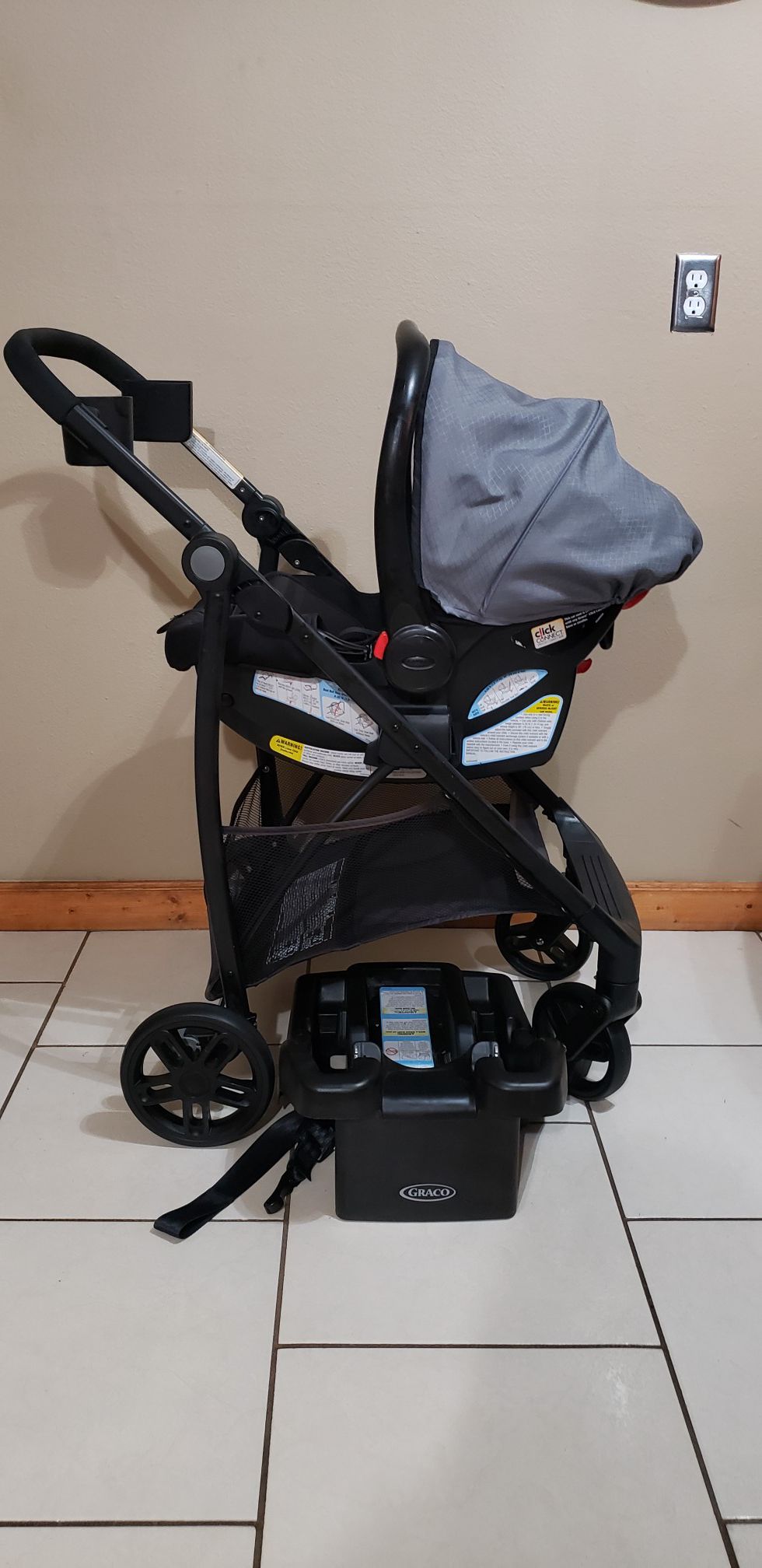 Graco click connect car seat w stroller