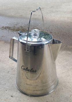 Large Cabela's Stainless Steel Campfire Percolator
