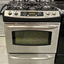 GE Stainless Steel Gas Slide In Stove