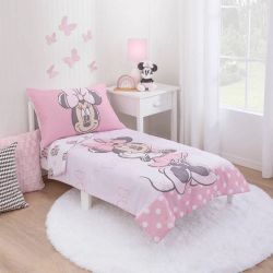 Disney Minnie mouse 3pc toddler bed comforter set new