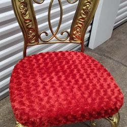 BEAUTIFUL!ASHLEY ACCENT GOLD FAUX ROSE FUR CHAIR/ FREE DELIVERY 