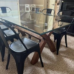 Glass Table And 8 Chairs
