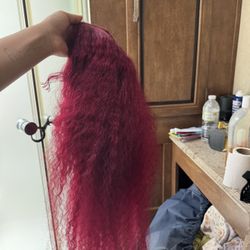 26 Inch 13x4 Burgundy Wig 