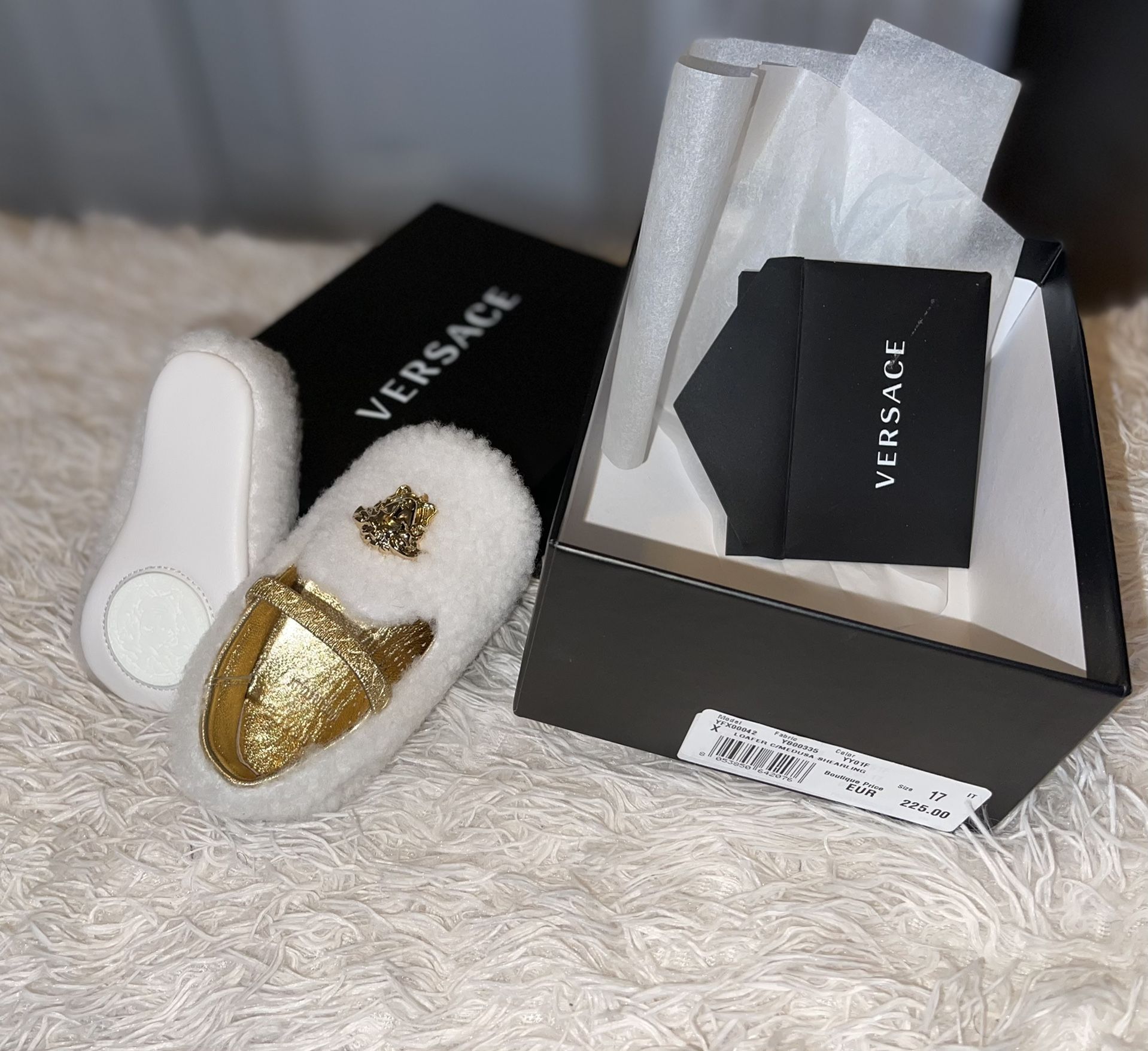 Versace Faux Fur Ballerinas