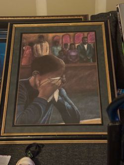 Large Framed African American Inspirational Church Wall Art