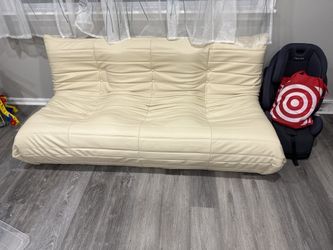 White Maggis Caterpillar Sofa Three  Seater and ottoman