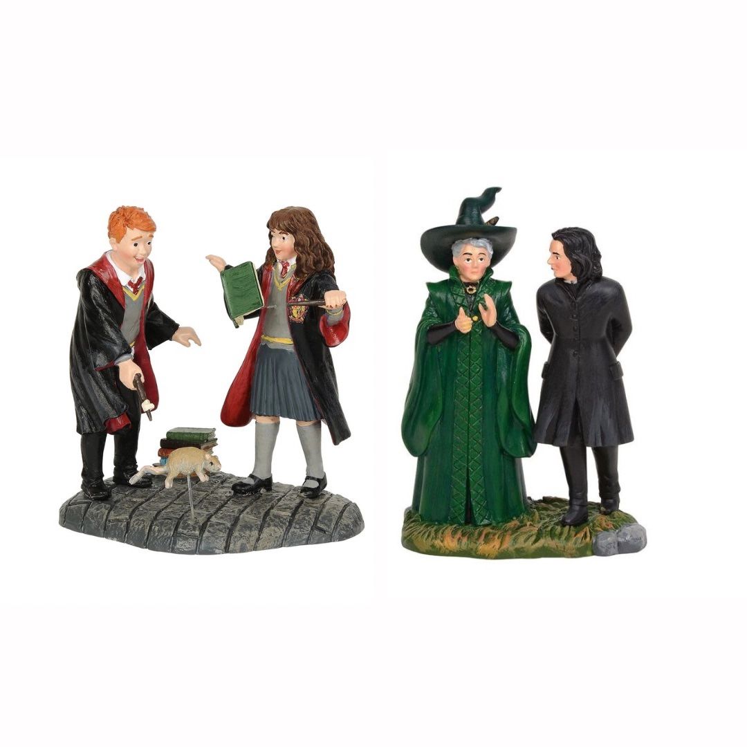 RETIRED Dept 56 Harry Potter Wingardium Leviosa! And Snape & McGonagall NO BOX