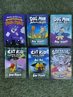 Set of 6 Dog Man, Captain Underpants, Cat Kid and Awesome Friendly kid Spooky stories