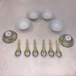 Chinese Soup Bowls & Spoons