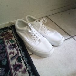 White Old School Vans