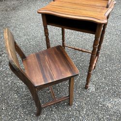 Antique Phone Table And Chair