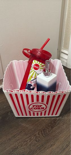 Popcorn Bucket Caddy with Coca-Cola Tumbler