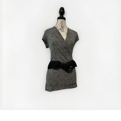 Blushed Rare Discontinued Brand Vintage Gray Mini Dress With Half Belt. Medium.