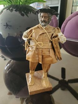 Vintage paper machae fisherman or cowboy 1 hand is missing