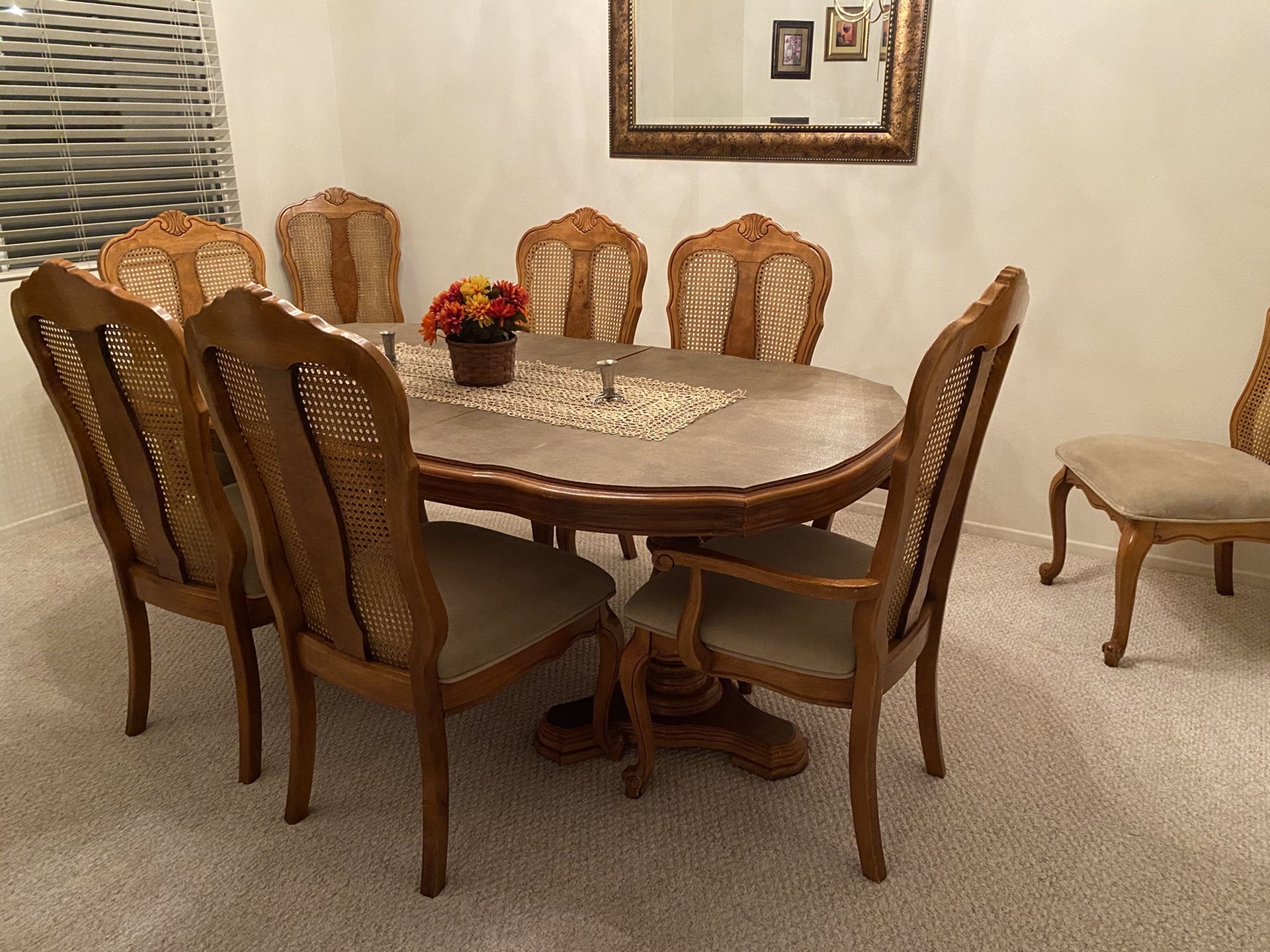 Dining room table with 8 chairs