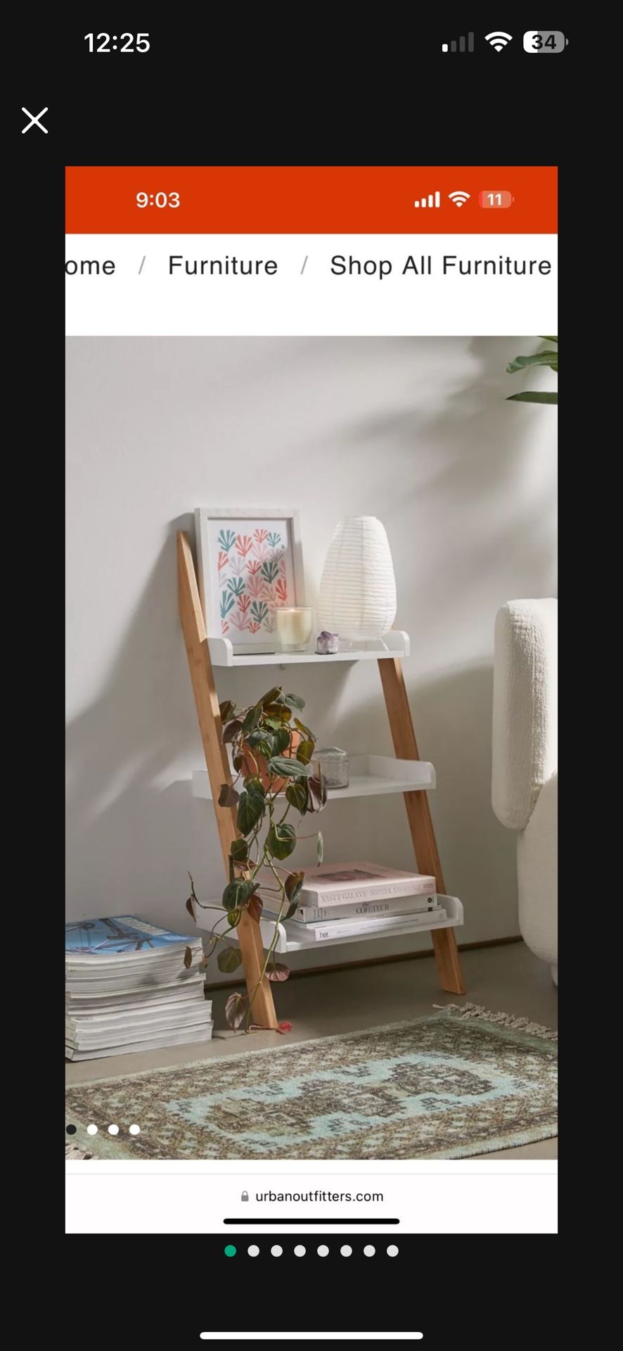 Three Tier Leaning Ladder Shelf