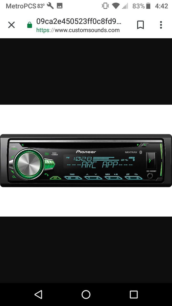 Pioneer cd player with Bluetooth, aux and usb