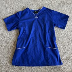 Natural Uniforms Comfort Women's  Scrub Top Sz L Royal Blue 