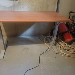 Brown Top Standing Desk With black chair  2ft6 width 5ft
