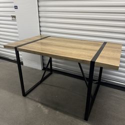 Wooden Desk/Table With Black Accents