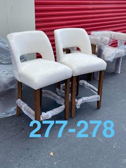 Set of 2 Upholstered Bar Stools