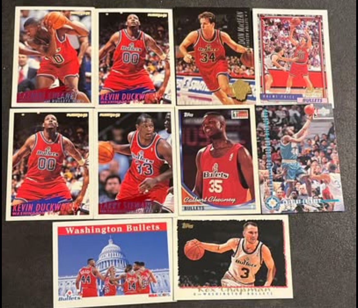 Lot of 10 Washington Bullets NBA Basketball Cards