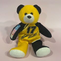 NASCAR MATT KENSETH Team Caliber TEDDY BEAR Plush Stuffed Toy 8&quot; Yellow GUC 