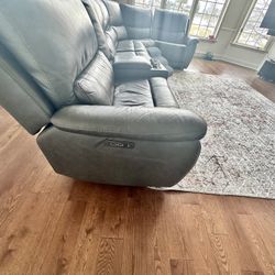 Faux Leather Adjustable Couch 