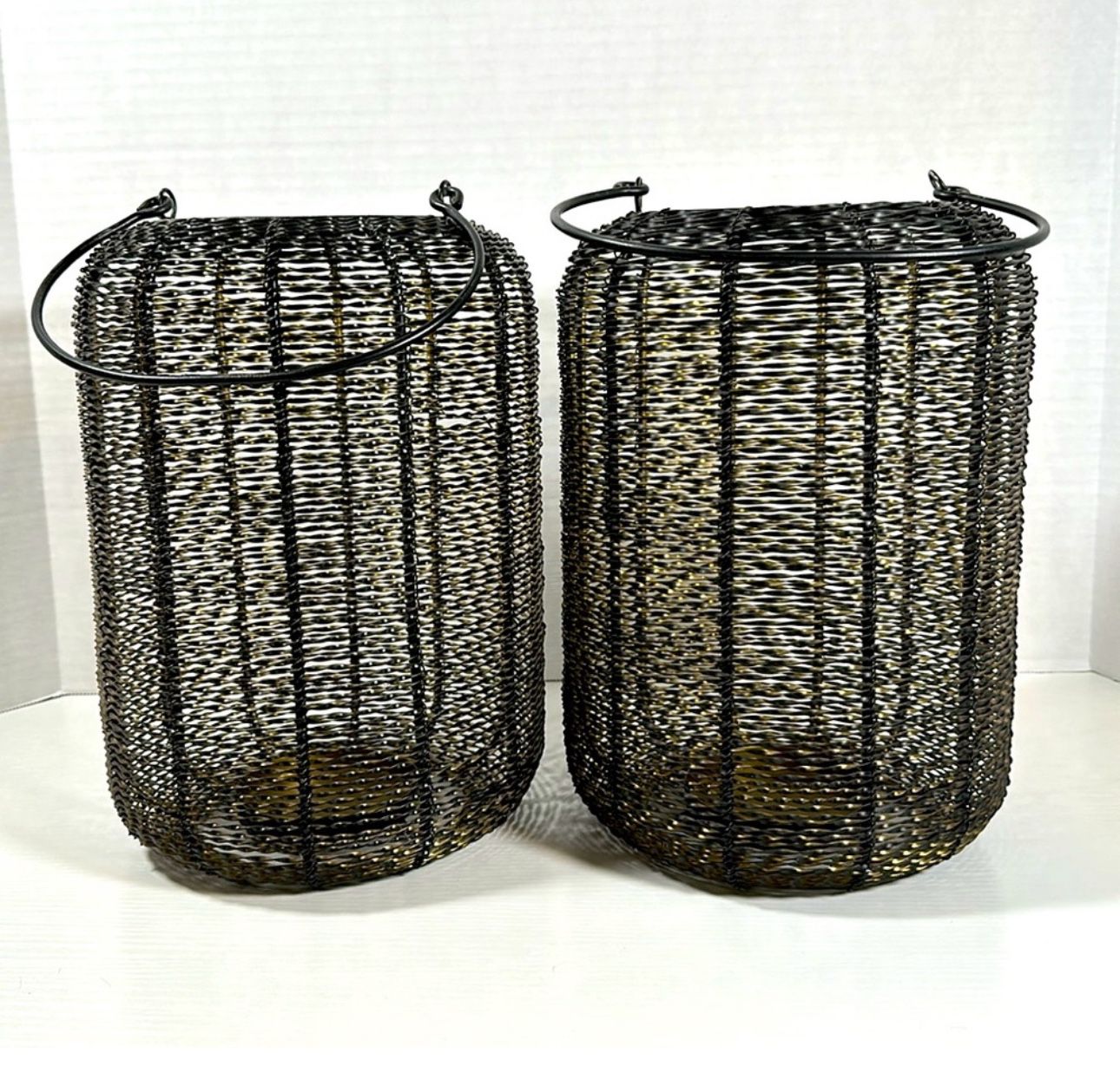Metal Woven candle Holder Set Of 2 