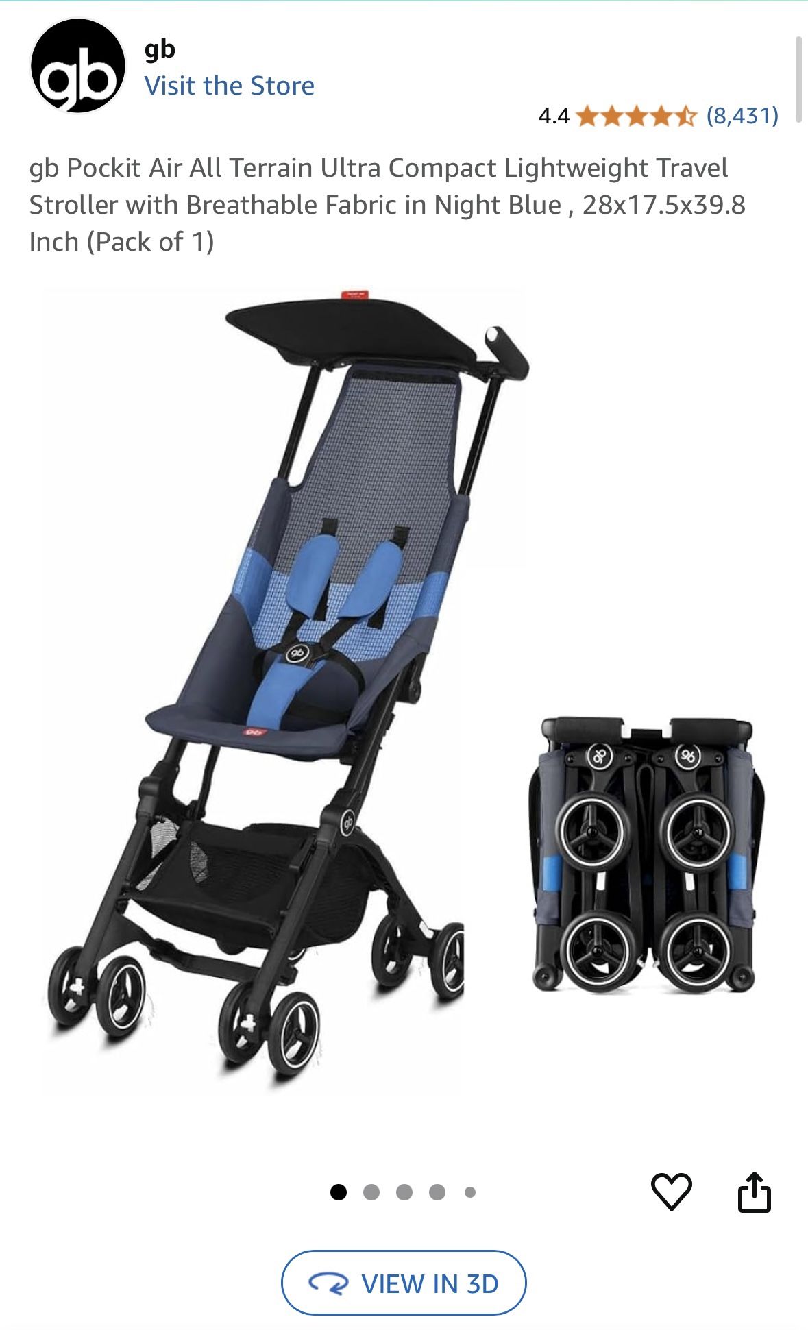 NEW IN BOX - gb Pockit air terrain ultra compact lightweight travel stroller