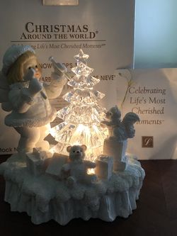 Snow Drops Tree hite angel figurine Lt.