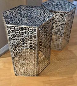 Modern Large One Pc Hollow Side Table