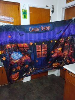 Halloween Candy Shop Backdrop Banner. Like New