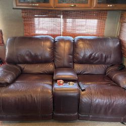 Leather Recliner Sofá 