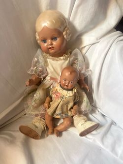 Vintage Hard Plastic Doll Pair