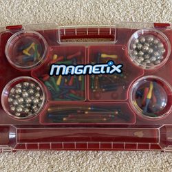 Used Magnetix Building Toy Kit In Case For Kids 