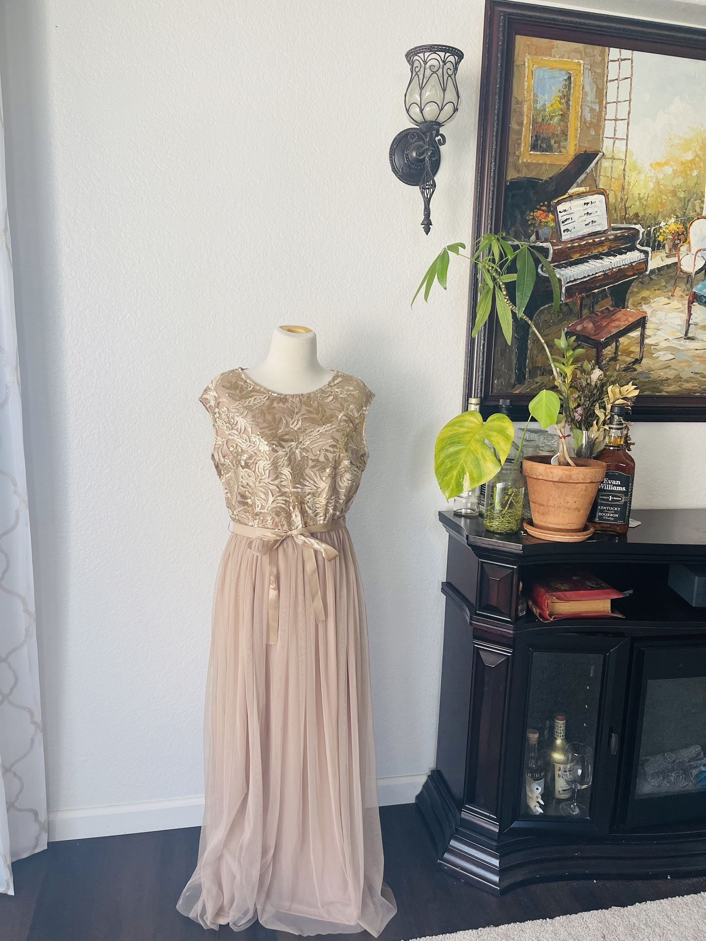 Champagne Gold Sequins Dress- Pick Up Only