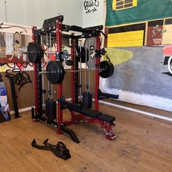 Vesta Fitness PRO SERIES Ultimate Half Rack Functional Trainer w/Smith Machine Bar | 320lb Stack | Gym Equipment | Fitness | Commercial | Squat Rack 