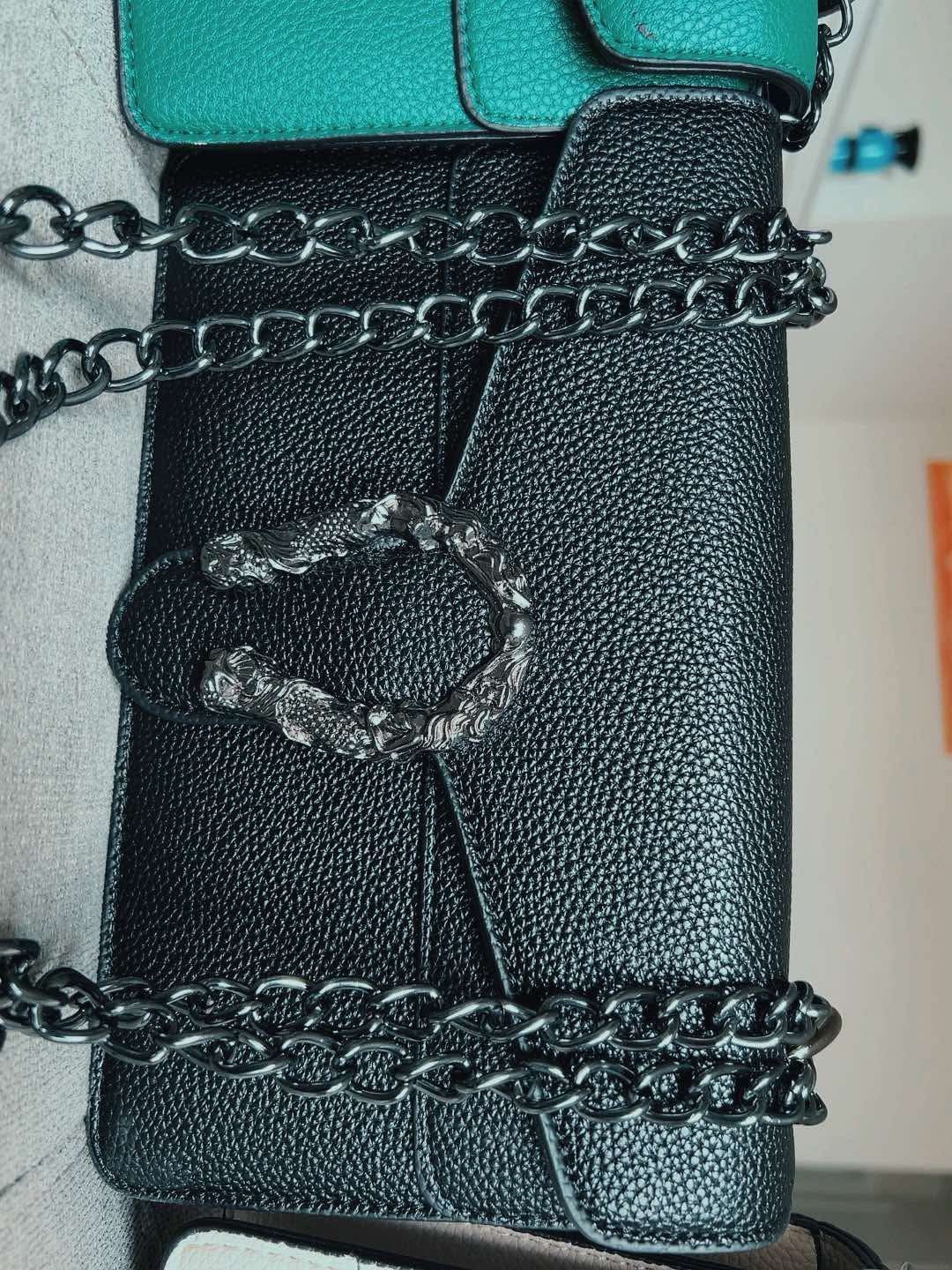Black Leather Chain Bag