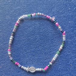 Multi Color Beaded Bracelet With Jesus Fish