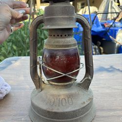 Vintage little Wizard PG &E Red Glass Lantern