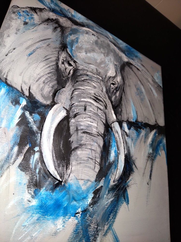 Self Painted Elephant Portrait