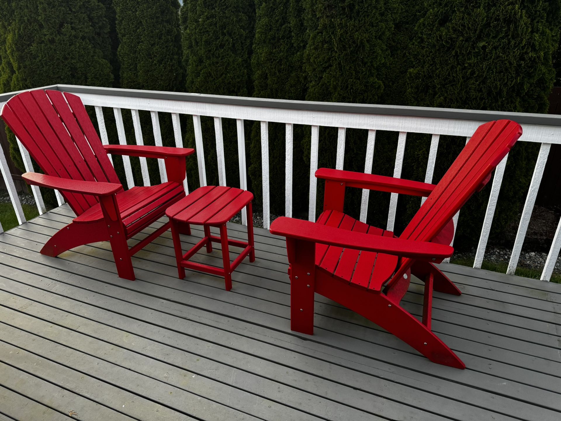 POLYWOOD Portside 3-piece Outdoor Patio Shellback Adirondack Set