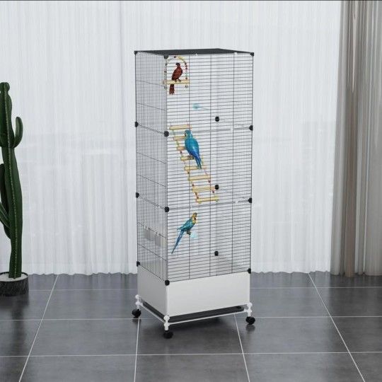 Extra Large Bird Cage with Rolling Stand & Wheels