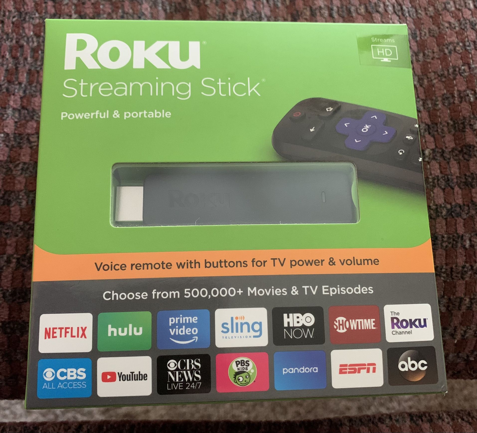 New Roku 3800R Streaming Stick With Voice Remote - Black