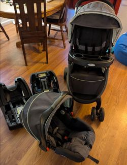 Graco Stroller, baby car seat, 2 car seat bases